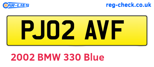 PJ02AVF are the vehicle registration plates.