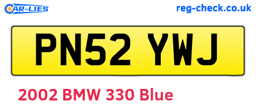 PN52YWJ are the vehicle registration plates.