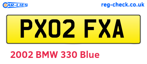 PX02FXA are the vehicle registration plates.