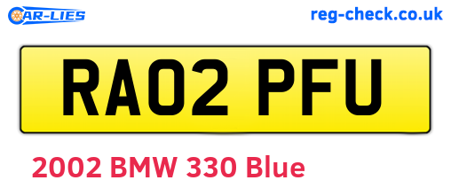RA02PFU are the vehicle registration plates.
