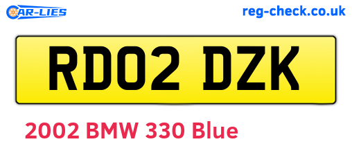 RD02DZK are the vehicle registration plates.