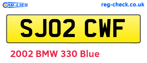 SJ02CWF are the vehicle registration plates.