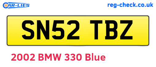 SN52TBZ are the vehicle registration plates.