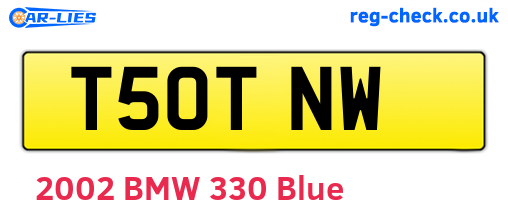 T50TNW are the vehicle registration plates.