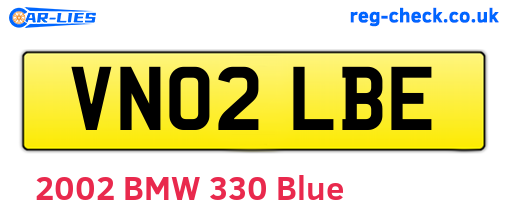 VN02LBE are the vehicle registration plates.