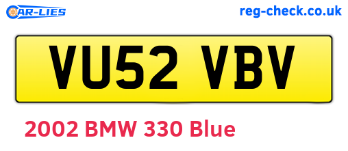 VU52VBV are the vehicle registration plates.