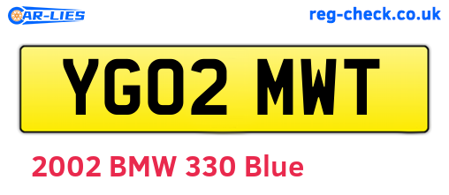 YG02MWT are the vehicle registration plates.