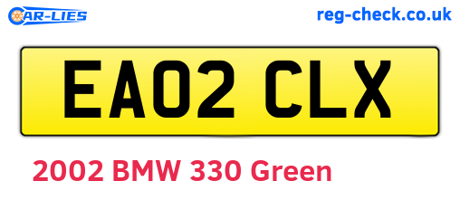 EA02CLX are the vehicle registration plates.