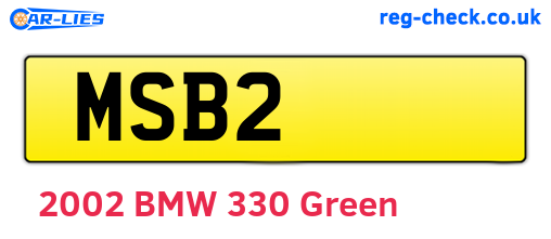 MSB2 are the vehicle registration plates.