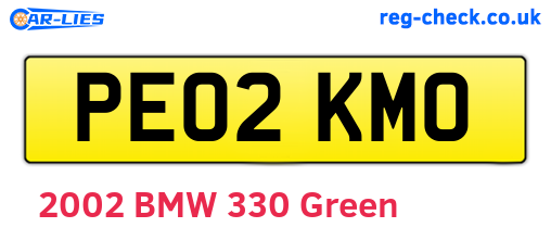 PE02KMO are the vehicle registration plates.