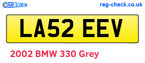 LA52EEV are the vehicle registration plates.