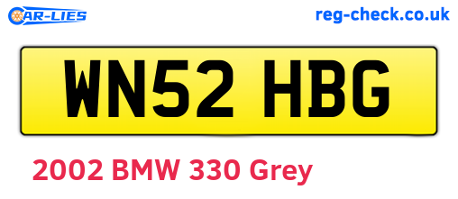 WN52HBG are the vehicle registration plates.