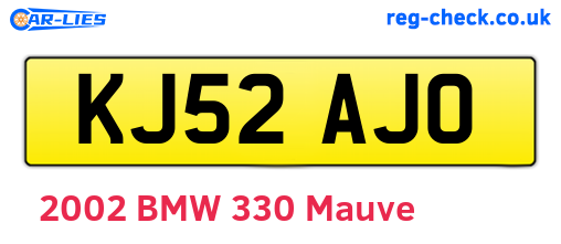 KJ52AJO are the vehicle registration plates.