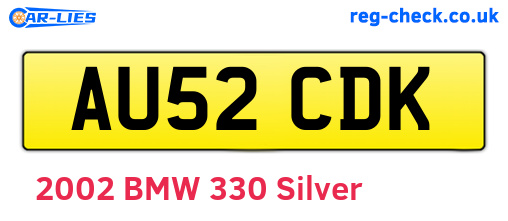 AU52CDK are the vehicle registration plates.