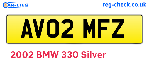 AV02MFZ are the vehicle registration plates.