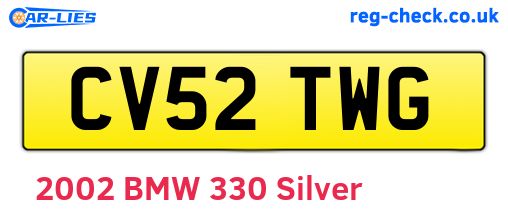 CV52TWG are the vehicle registration plates.