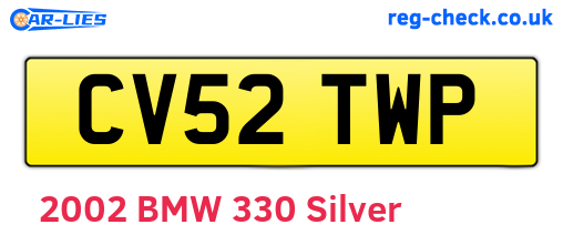CV52TWP are the vehicle registration plates.