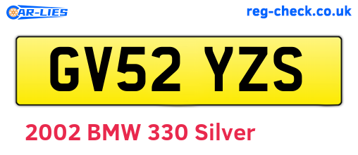 GV52YZS are the vehicle registration plates.