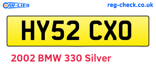 HY52CXO are the vehicle registration plates.