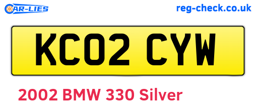 KC02CYW are the vehicle registration plates.