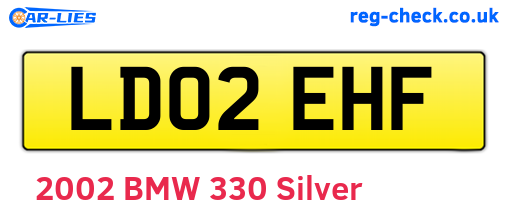 LD02EHF are the vehicle registration plates.