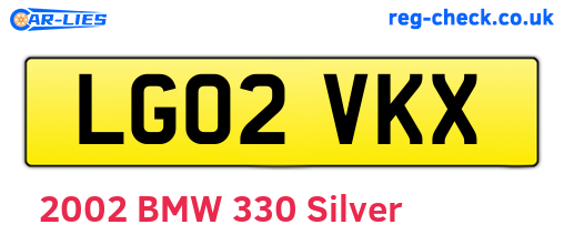 LG02VKX are the vehicle registration plates.