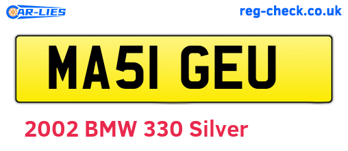 MA51GEU are the vehicle registration plates.