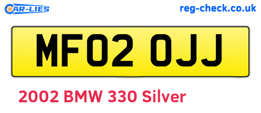 MF02OJJ are the vehicle registration plates.