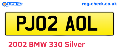 PJ02AOL are the vehicle registration plates.