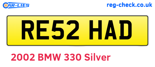 RE52HAD are the vehicle registration plates.