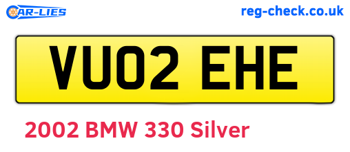 VU02EHE are the vehicle registration plates.