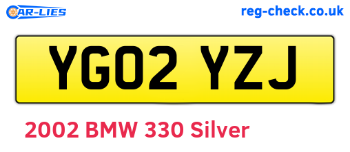 YG02YZJ are the vehicle registration plates.