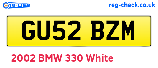 GU52BZM are the vehicle registration plates.