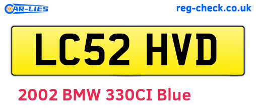 LC52HVD are the vehicle registration plates.