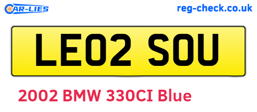 LE02SOU are the vehicle registration plates.