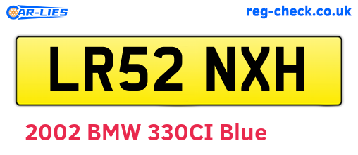 LR52NXH are the vehicle registration plates.