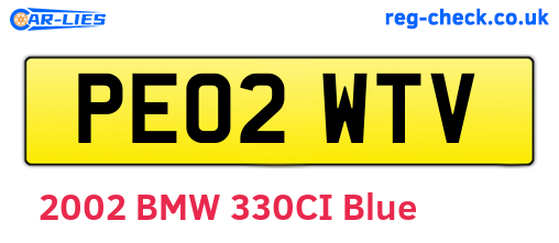 PE02WTV are the vehicle registration plates.