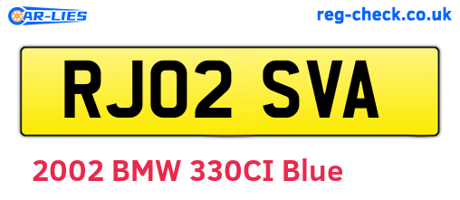RJ02SVA are the vehicle registration plates.