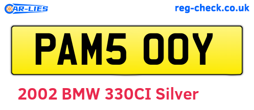 PAM500Y are the vehicle registration plates.