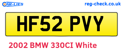 HF52PVY are the vehicle registration plates.