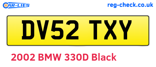 DV52TXY are the vehicle registration plates.