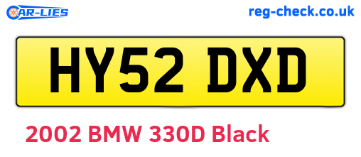 HY52DXD are the vehicle registration plates.