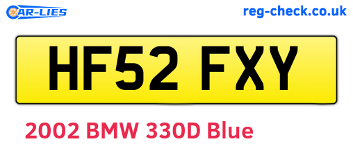 HF52FXY are the vehicle registration plates.