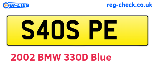 S40SPE are the vehicle registration plates.