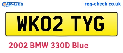 WK02TYG are the vehicle registration plates.