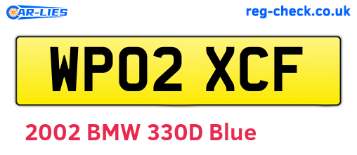WP02XCF are the vehicle registration plates.