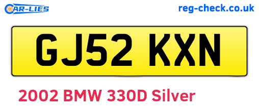 GJ52KXN are the vehicle registration plates.