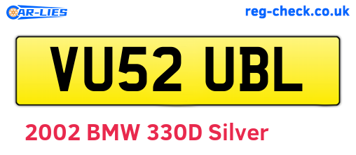 VU52UBL are the vehicle registration plates.