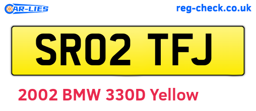 SR02TFJ are the vehicle registration plates.