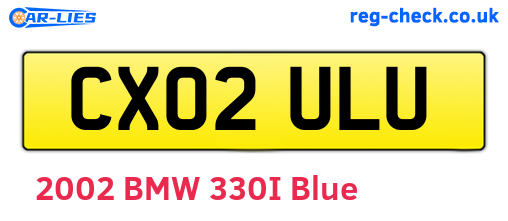 CX02ULU are the vehicle registration plates.
